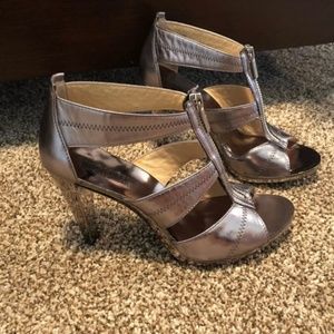 MICHAEL Michael Kors Silver Strap Zippered Heel